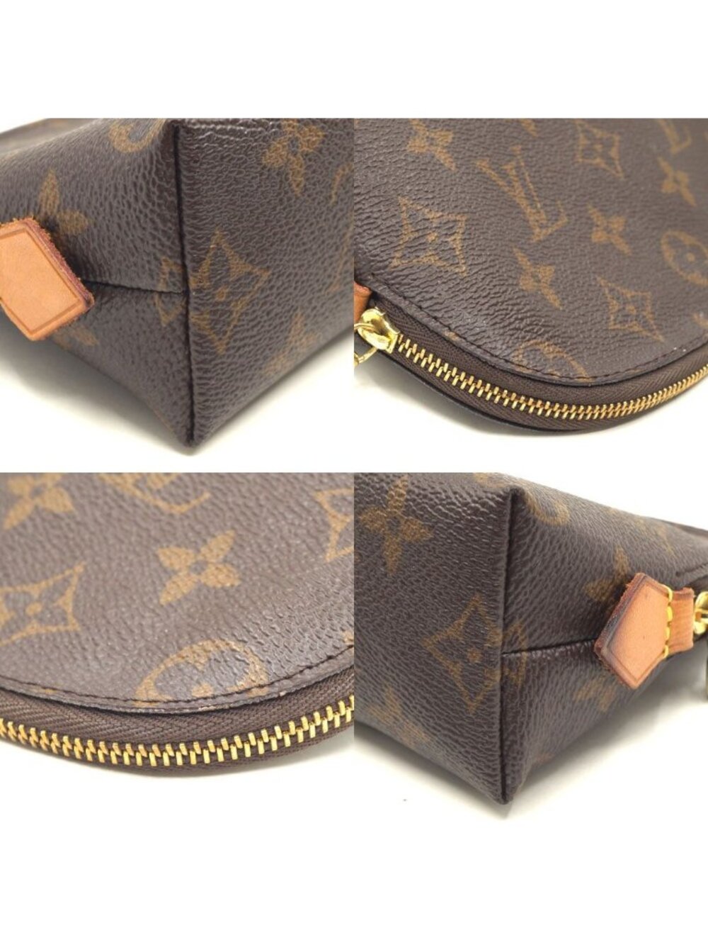 Louis Vuitton Pochette Cosmetic Brown Gold Pouch Case - Picture 5 of 9